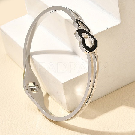 304 Stainless Steel Hinged Bangles for Women BJEW-F474-37P-01-1