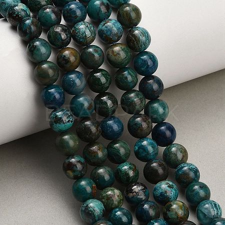 Natural Chrysocolla Beads Strands G-G475-A03-8mm-1