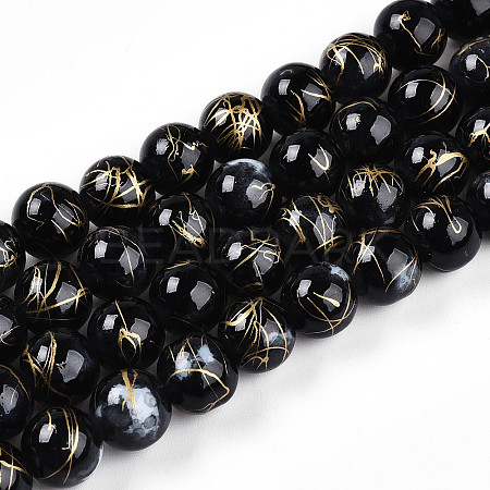 Baking Paint Glass Beads Strands DGLA-N003-10mm-B10-1
