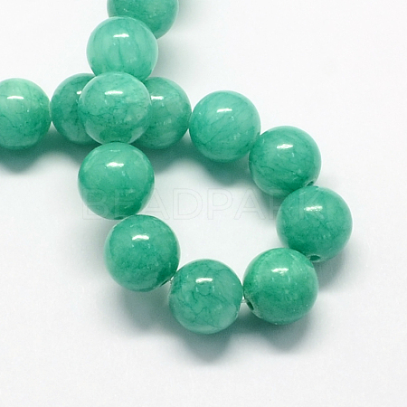 Natural Dyed Yellow Jade Gemstone Bead Strands X-G-R271-8mm-Y15-1