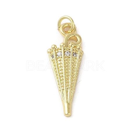 Rack Plating Brass Micro Pave Cubic Zirconia Pendants KK-C052-25G-1