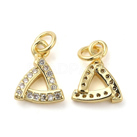 Brass Micro Pave Cubic Zirconia Pendants KK-E048-07G-1