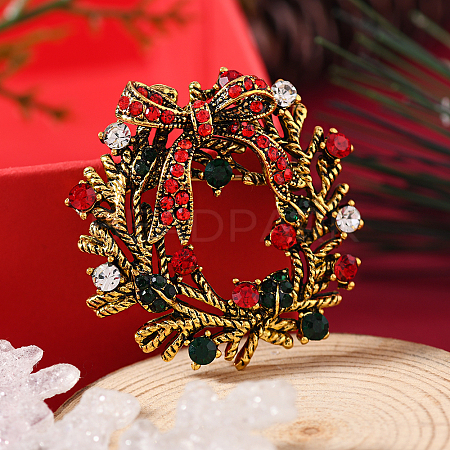 Christmas Theme Zinc Alloy Rhinestone Brooches for Backpack Clothes LS-LK8386-25-1