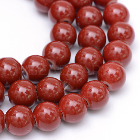 Painted Glass Beads Strands X-DGLA-S071-6mm-B20-1