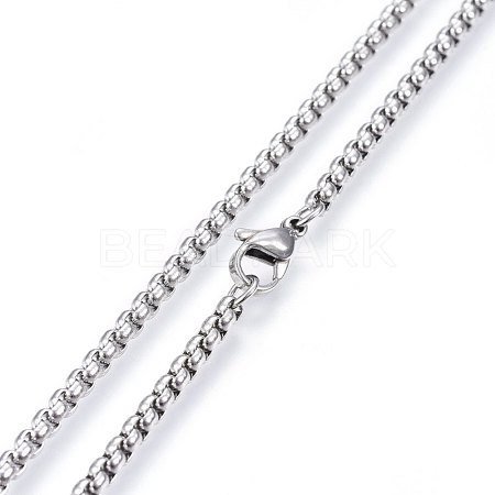 Non-Tarnish 304 Stainless Steel Rolo Chain Necklaces NJEW-L047-02A-P-1