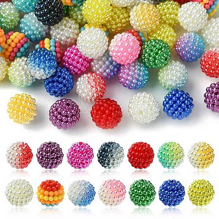 80Pcs 14 Styles Imitation Pearl Acrylic Beads OACR-FS0001-63-1