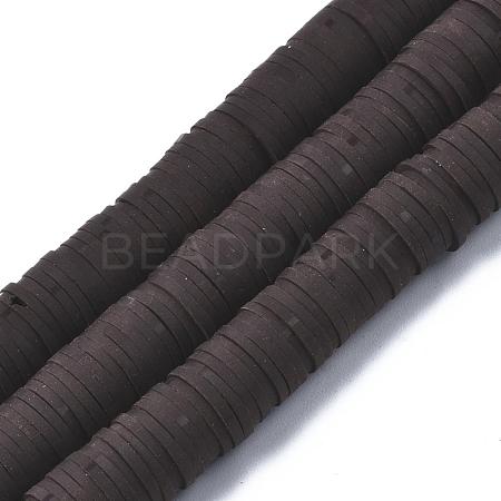 Flat Round Handmade Polymer Clay Beads CLAY-R067-10mm-38-1