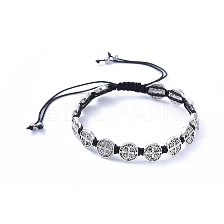 Adjustable Nylon Thread Braided Bead Bracelets BJEW-JB05178-1