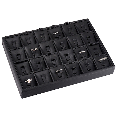 1Pc 24-Compartment Wooden Rings Presentation Boxes RDIS-PH0001-007-1