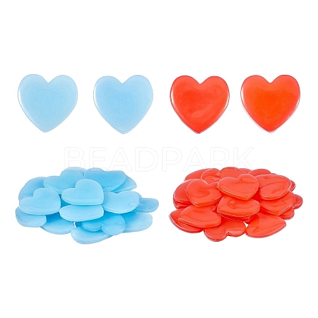 40Pcs 2 Colors Heart Silicone Glue Clay DIY-SZ0003-44-1
