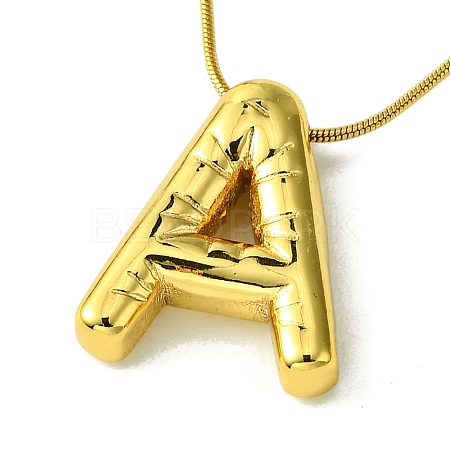 Ion Plating(IP) Initial Letter 304 Stainless Steel Pendant Necklaces NJEW-R265-05G-A-1