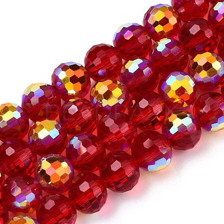 Transparent Electroplate Glass Beads Strands EGLA-N012-001-B02-1
