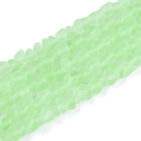 Frosted Transparent Glass Beads Strands GLAA-N016-4mm-07-1