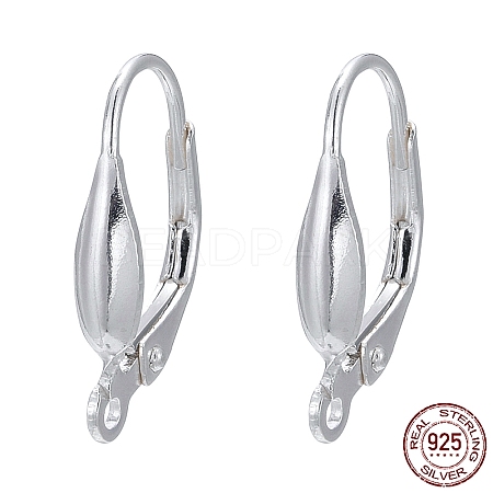 Sterling Silver Leverback Hoop Earrings Findings X-STER-A002-236-1