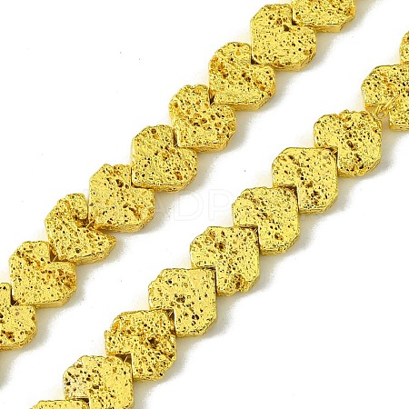 Electroplated Natural Lava Rock Beads Strands G-H303-A09-G01-1