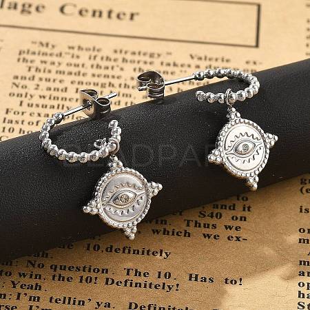 304 Stainless Steel Dangle Stud Earrings EJEW-F354-03P-1