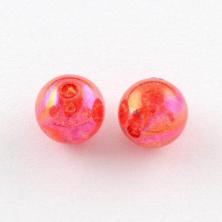 Transparent Crackle Acrylic Beads CACR-R011-8mm-11-1