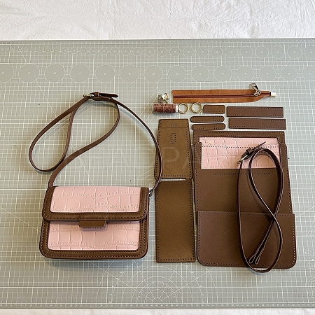 DIY Imitation Leather Crossbody Lady Bag Making Kits PW-WG47949-02-1