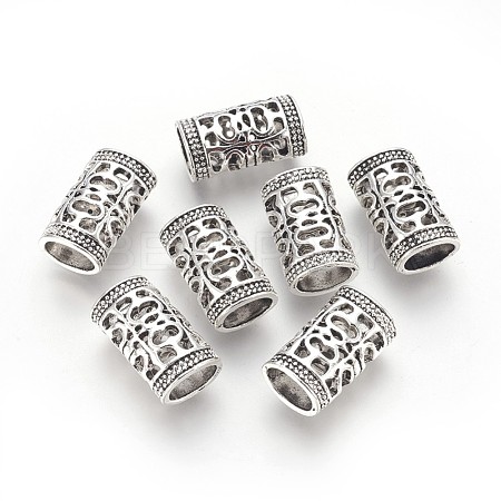 Hollow Alloy Tube Beads PALLOY-G234-14AS-1