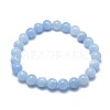 Natural & Dyed White Jade Bead Stretch Bracelets BJEW-K212-A-018-2