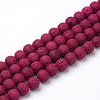 Synthetic Lava Rock Beads Strands G-S247-8mm-M-1-2