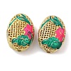 Rack Plating Brass Enamel Beads KK-P276-26C-06G-1