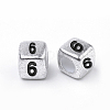 Antique Silver Plated Acrylic Beads PB43C9308-6-1