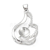Platinum Plated Brass Pendant Cabochon Settings KK-Q776-01P-06-1