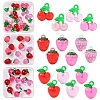 12Pcs 3 Colors Transparent Resin & Acrylic 3D Fruit Pendants FIND-YW0006-01-2