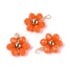 Glass with 304 Stainless Steel Pendants GLAA-T028-13C-1