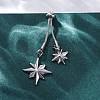 304 Stainless Steel Star Lariat Slider Necklaces NJEW-R026-14P-2