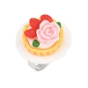 Afternoon Tea Resin & Plastic Adjustable Finger Rings for Women RJEW-K317-01G-2