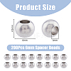 DICOSMETIC 200Pcs 201 Stainless Steel Spacer Beads STAS-DC0015-02-2