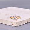 Teardrop 304 Stainless Steel with Clear Cubic Zirconia Finger Rings for Women FS-WG6614B-03-1