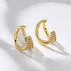 Clear Cubic Zirconia Double Line Cuff Earrings EJEW-R150-14G-2