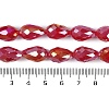 Opaque Solid Color Electroplate Glass Beads Strands LS-EGLA-N013-P4mm-B07-4