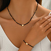 Glass & CCB Plastic Beaded Necklaces & Bracelets Sets FS-WGA4156-02-1