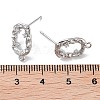 Brass Micro Pave Cubic Zirconia Stud Earring Findings KK-E107-23P-3