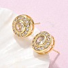 Brass Micro Pave Clear Cubic Zirconia Stud Earrings EJEW-Q015-10G-1