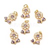 Brass Micro Pave Lilac Cubic Zirconia Pendants ZIRC-P086-21G-1