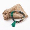 Natural Gemstone Beads Stretch Charm Bracelets BJEW-JB03728-5