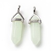 Luminous/Glow Bullet Glass Pointed Pendants GLAA-K058-01P-02-3
