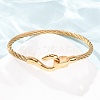 304 Stainless Steel Twisted Rope Cuff Bangles with S Clasps for Women SA-CBA2192-02G-2
