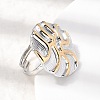 Ion Plating(IP) 304 Stainless Steel Finger Rings for Women RJEW-A093-01PG-2