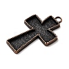 Tibetan Style Pendant Cabochon Enamel Settings TIBEP-4479-R-LF-2