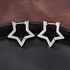 Non-Tarnish 304 Stainless Steel Star Huggie Hoop Earrings X-STAS-H156-05P-4