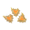 Rack Plating Brass Micro Pave Clear Cubic Zirconia Charms KK-D074-04G-2