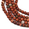Frosted Natural Red Jasper Beads Strands G-C270-M01-4mm-4