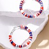 American Independence Day Handmade Polymer Clay Hoop Earrings PW-WGE29F5-01-1