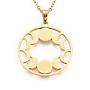 304 Stainless Steel Pendant Necklaces NJEW-T018-55G-4
